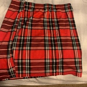 Red Plaid Skirt